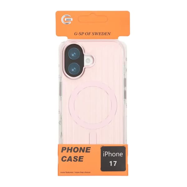 Mobilskal Korrugerad Magsafe för iPhone 17 - Rosa Rosa