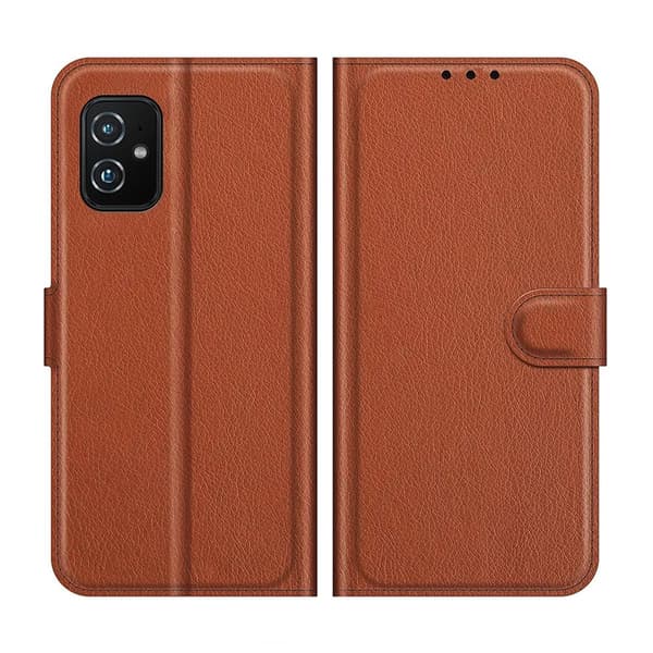 Asus Zenfone 8 5G Plånboksfodral med Stativ - Brun Brun