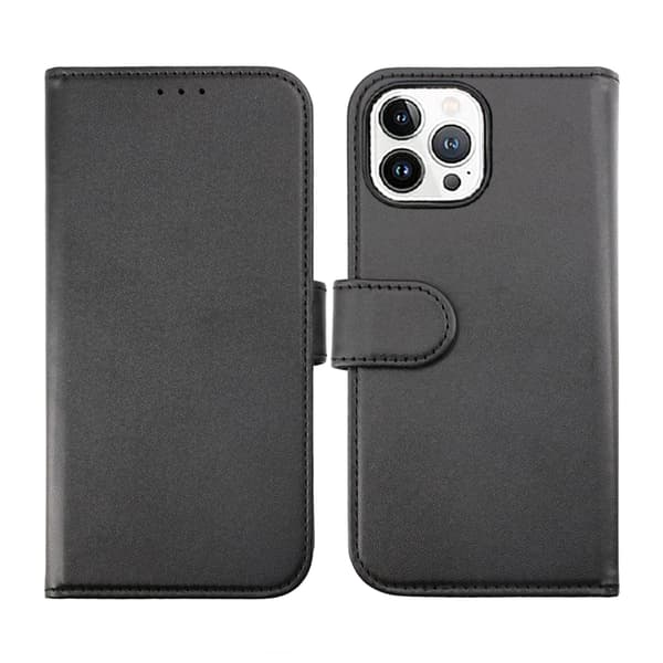 iPhone 14 Pro Max Wallet Case Magnet Rvelon - Black Svart