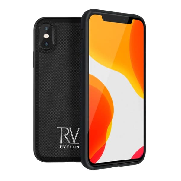 Rvelon Wallet Case Magnet for iPhone X and XS - Black Svart