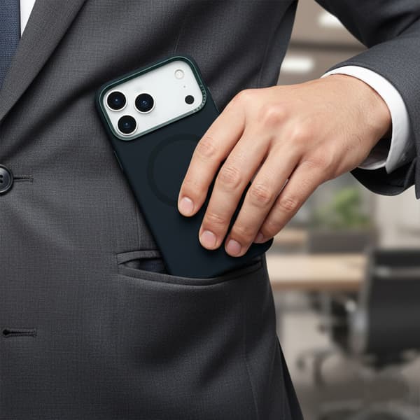 Mobile Case Silicone with Camera Metal Frame for iPhone 17 Pro Max - Black Svart