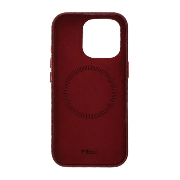 Crystal Grain Full Wrap Magnetic PU Leather Case For iPhone 16 Pro Red Röd