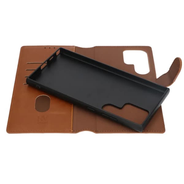 Samsung Galaxy S24 Ultra Plånboksfodral Magnet Rvelon - Brun Brun