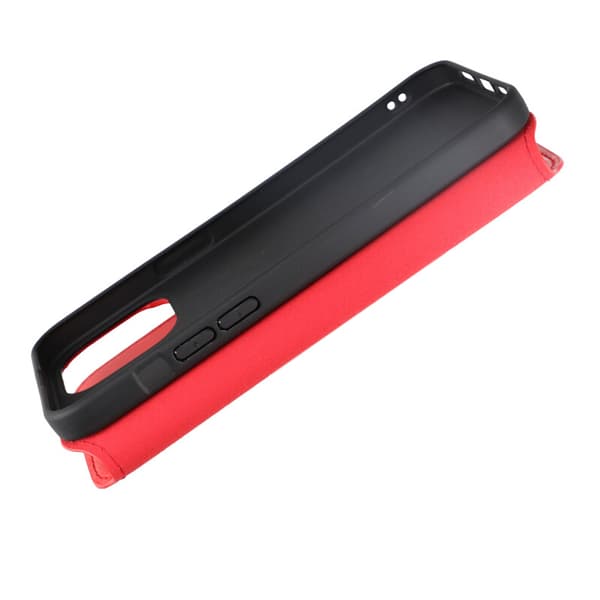 iPhone 15 Pro Max Wallet Case Leather Rvelon - Red Röd
