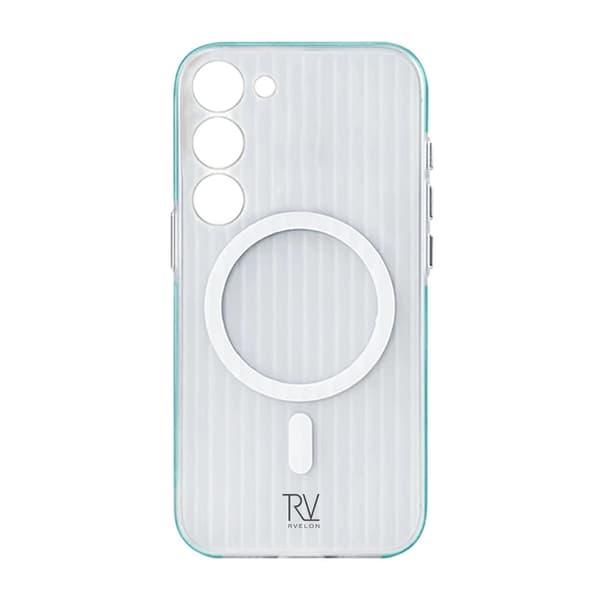 Samsung Galaxy S23 Mobile Case Corrugated with Magnet Rvelon - Blue Blå