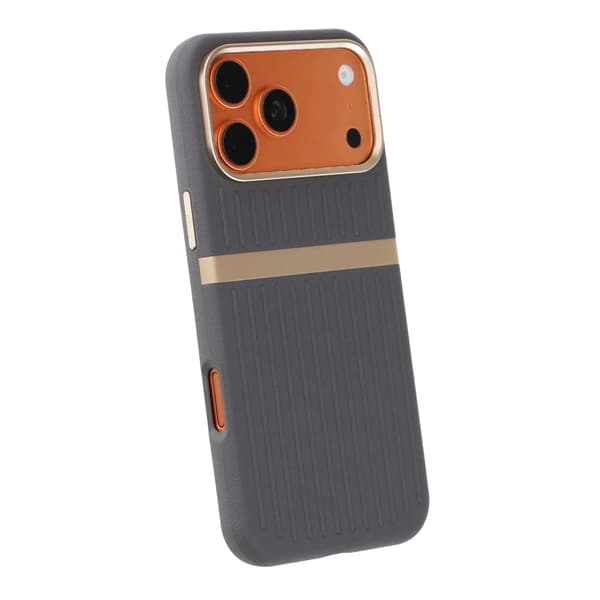 Luggage Spliced Leather Texture Magnetic Phone Case For iPhone 17 Pro/18 Pro Grey Grå