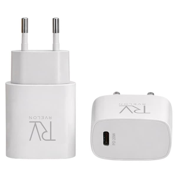 Rvelon Snabbladdare USB-C 20W Vit