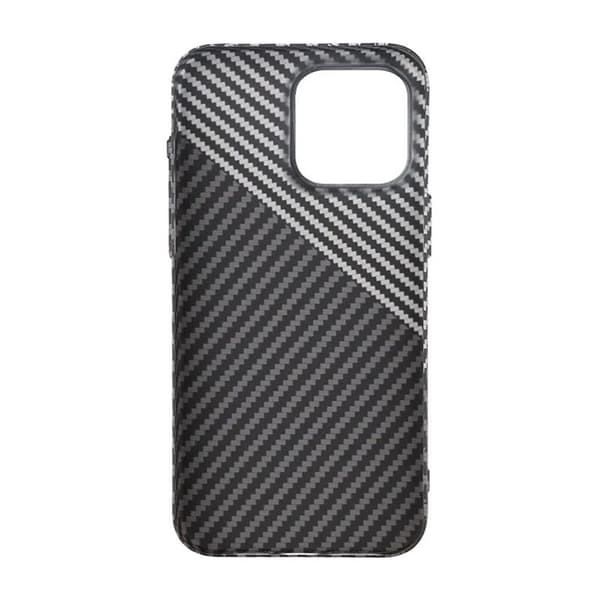 iPhone 15 Pro Max Mobilskal i Kolfiber - Svart/Vit Svart