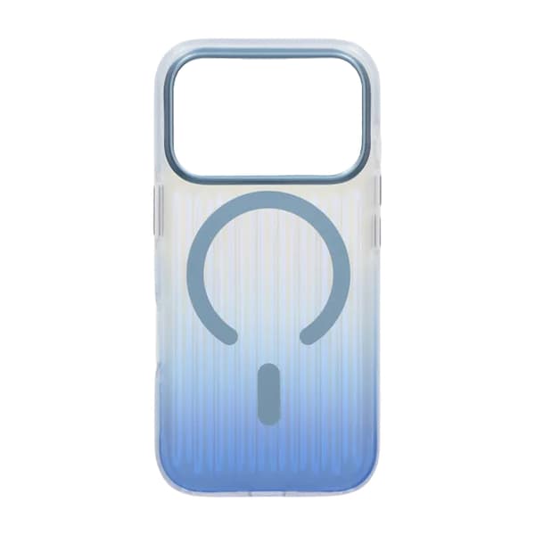 Corrugated MagSafe Mobile Case for iPhone 17 Pro - Blue Blå