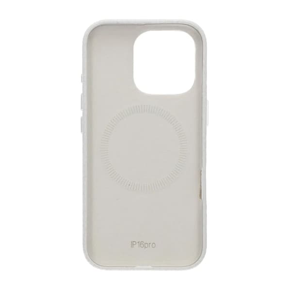 Crystal Grain Full Wrap Magnetic PU Leather Case For iPhone 16 Pro White Vit