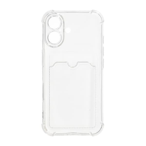 Shockproof Case with Card Holder iPhone 16 Transparent Transparent