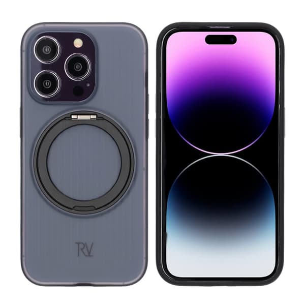 iPhone 14 Pro Rvelon Case Rotating Magnet Stand - Black Svart