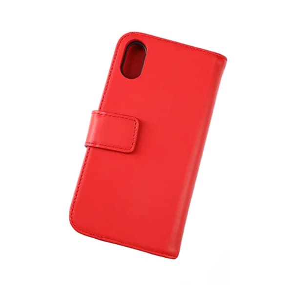 Rvelon Wallet Case Leather for iPhone X and XS - Red Röd