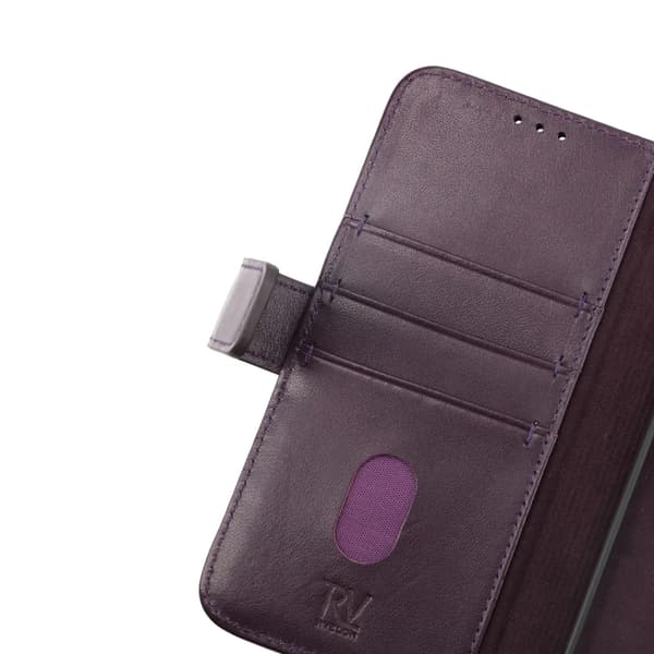 iPhone 14 Wallet Case Leather Rvelon - Purple Lila