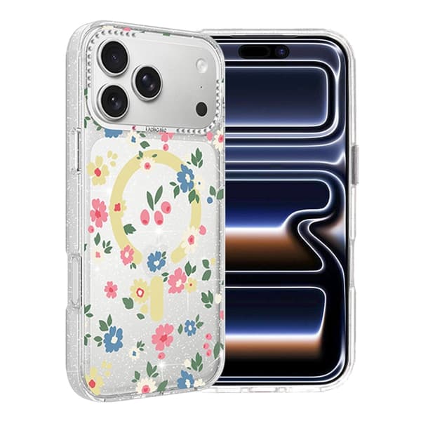 Blommigt Skal med Magsafe för iPhone 17 Pro - Gul Multicolour