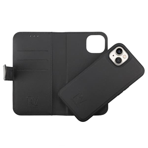 iPhone 14 Plus Wallet Case Magnet Rvelon - Black Svart
