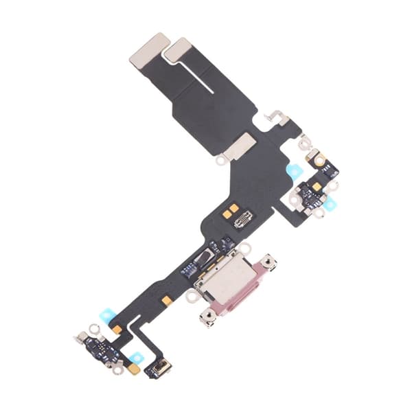 iPhone 15 Laddkontakt med Flexkabel - Rosa Rosa