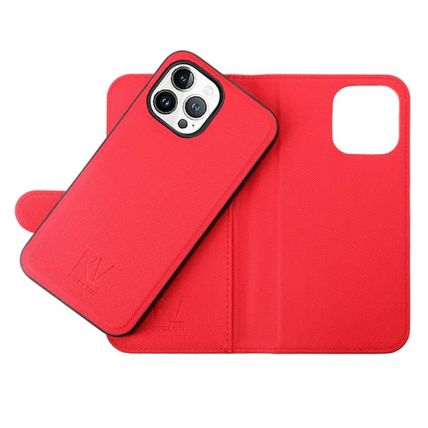 iPhone 14 Pro Max Magnetic Wallet Case Rvelon Red Röd
