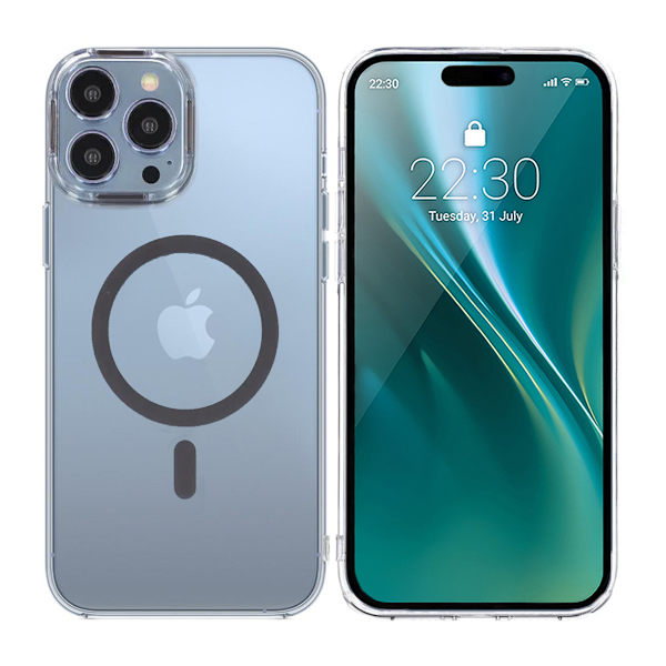 iPhone 15 Pro Stöttålig Mobilskal med Magsafe - Grå Grå
