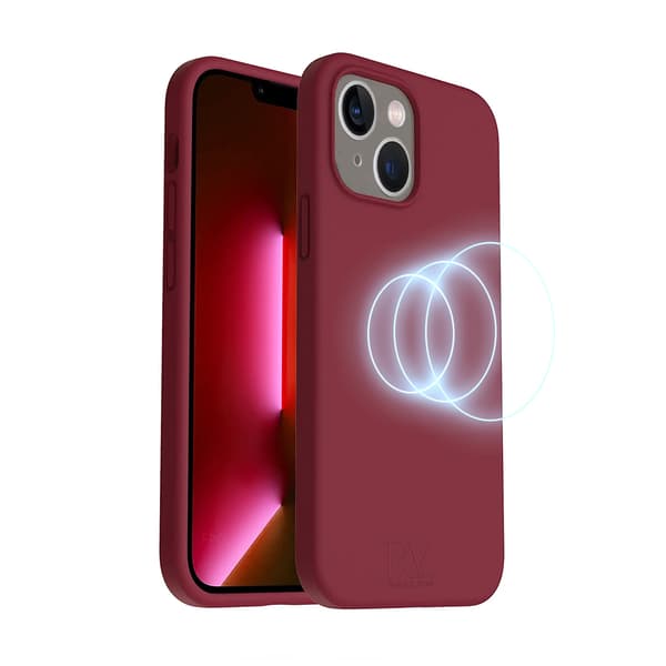 iPhone 14 Plus Silicone Case Rvelon MagSafe - Red Röd