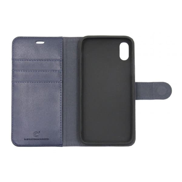 Wallet Case Magnetic Leather with Stand for iPhone X and XS - Blue Blå