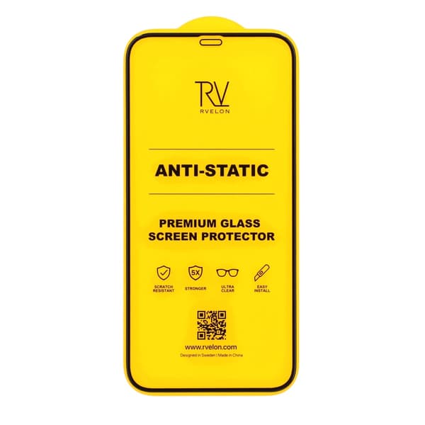 Rvelon Skärmskydd för iPhone 12 Pro Max - 3D Härdat Glas - Bulk Svart