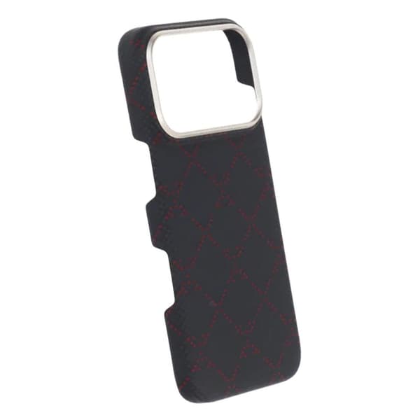 Kevlar Woven Magnetic Case - iPhone 17 Pro Black Check Svart
