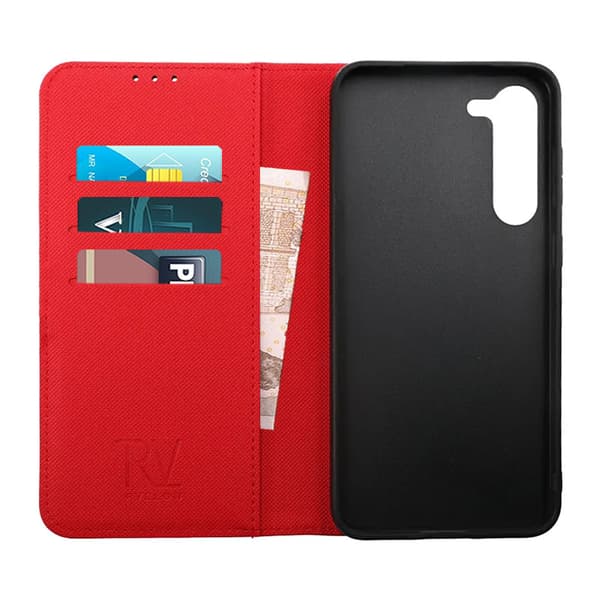 Samsung Galaxy S23 Plus Wallet Case Magnet Rvelon - Red Röd