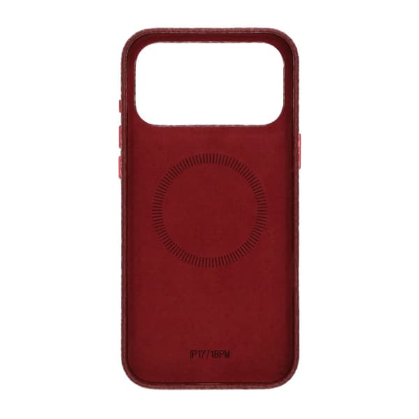 Crystal Grain Full Wrap Magnetic PU Leather Case For iPhone 17 Pro Max/18 Pro Max Red