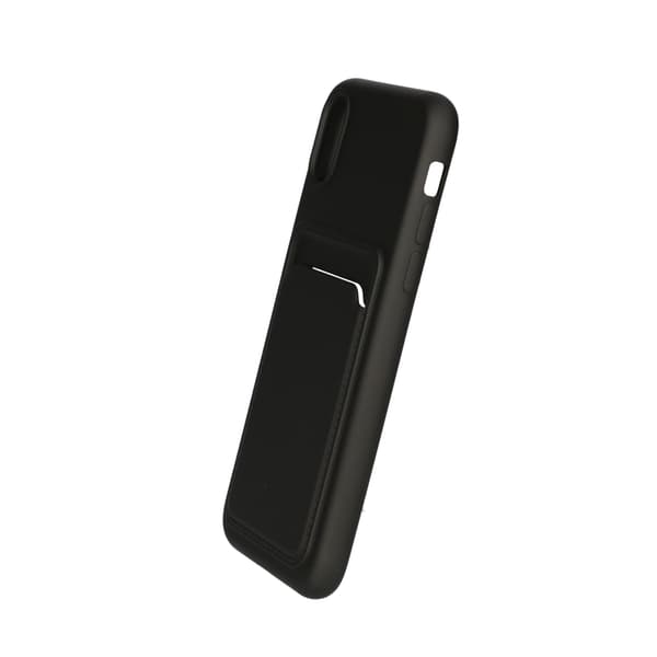 Silicone Case with Card Holder iPhone X/XS - Black Svart