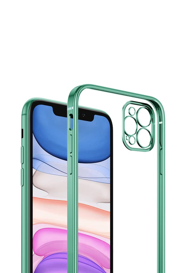 Case Camera Protection for iPhone 12 Pro Max - Green Transparent Grön