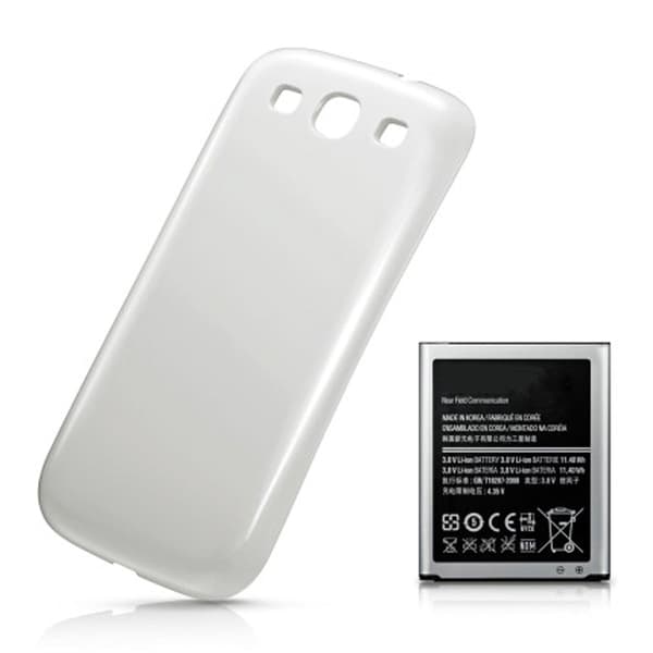 Samsung Galaxy S3 Batteri med Baksida - Vit Vit