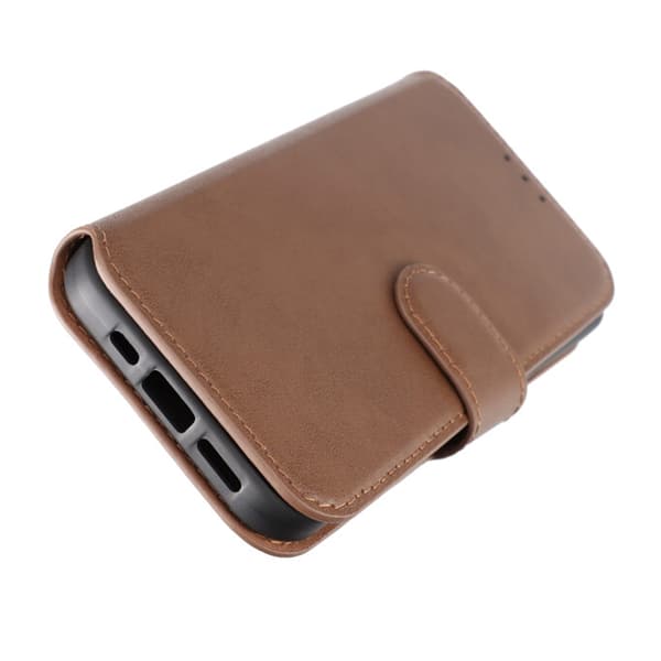 iPhone 15 Pro Plånboksfodral Läder Rvelon - Brun Brun