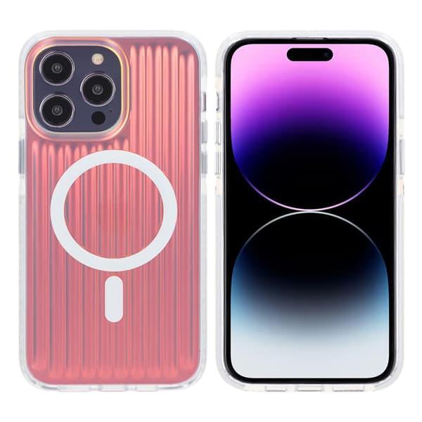 Model reflact color Magnetic Case For iPhone 14 Pro Max Red Röd
