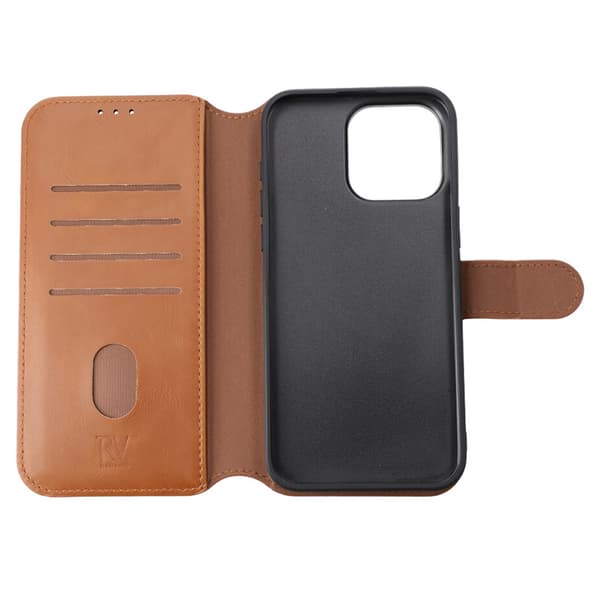 RV Magnetic Wallet Case iPhone 15 Pro Max Brown