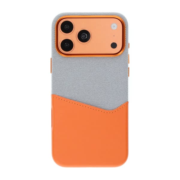 Dual-Tone Leather Card Holder Magnetic Phone Case For iPhone 17 Pro Max/18 Pro Max Orange Orange