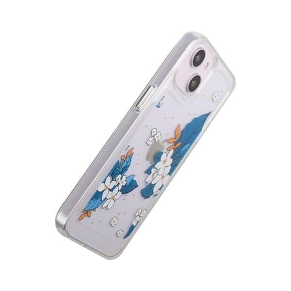 iPhone 14 Mobilskal med motiv - Blå Blad Mönstrat