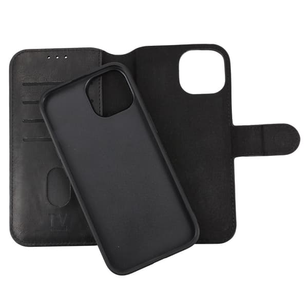 iPhone 15 Wallet Case Magnet Rvelon - Black Svart