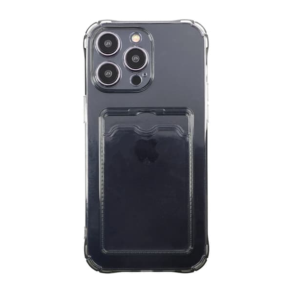 Shockproof Case with Card Holder iPhone 15 Pro Black Svart