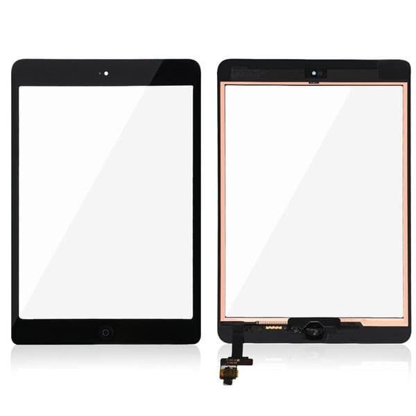 iPad Mini/Mini 2 Glas med Touchskärm med Hemknapp Flexkabel P... Svart