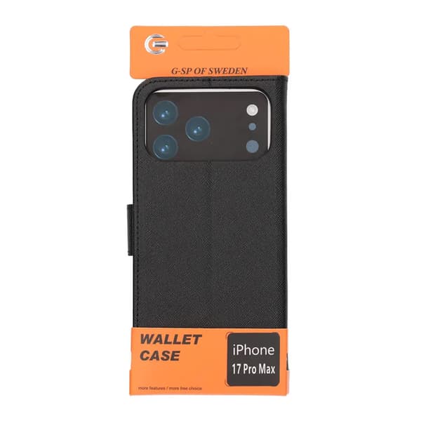 Plånboksfodral med stativ till iPhone 17 Pro Max - Svart Svart