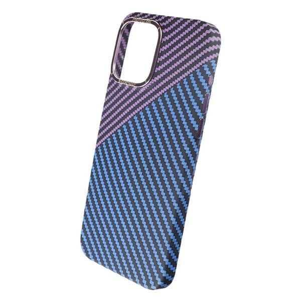 iPhone 15 Pro Max Mobilskal i Kolfiber - Lila/Blå Lila