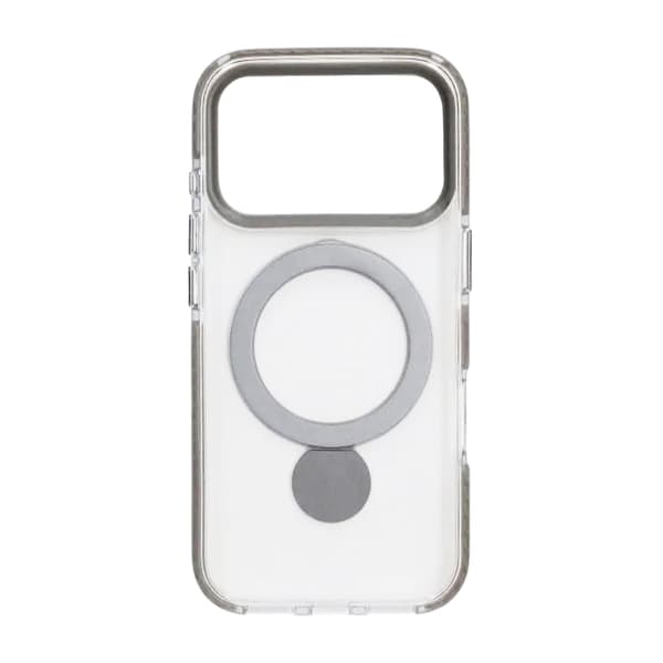 Magsafe Case for iPhone 17 Pro Max - Transparent Gray with Ring Stand Transparent