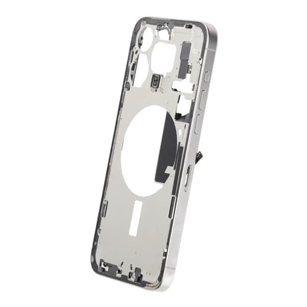 Mittenram med smådelar för iPhone 15 Pro Max - Vitt Titan OEM