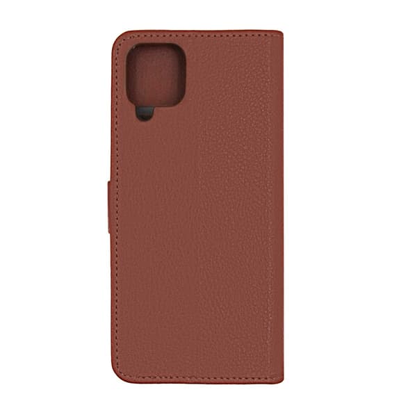 Samsung Galaxy A12 Flip Stand Leather Wallet Case Brown Brun