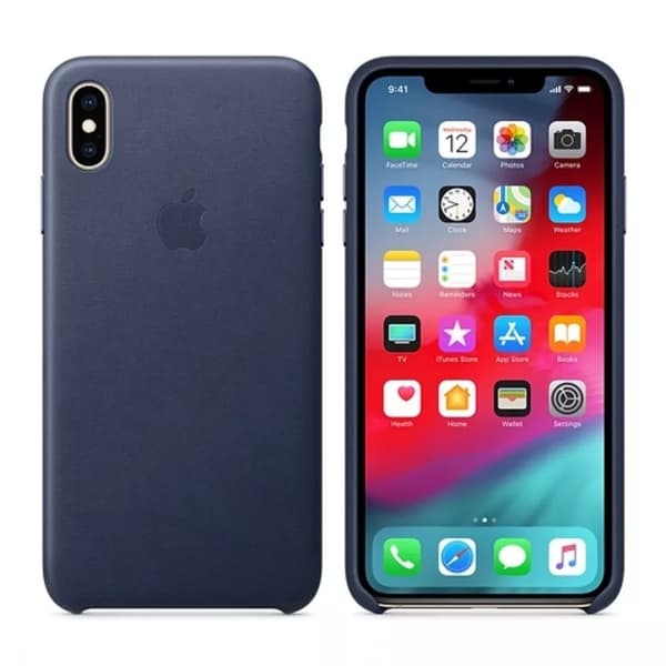 Mobilskal Apple iPhone XS Max Läder - Blå Blå