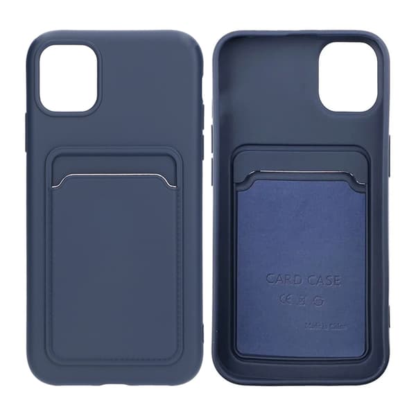 Silicone Case with Card Holder iPhone 11 - Blue Blå