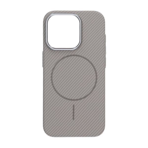 iPhone 15 Pro Carbon Patterned Phone Case - Gray Grå