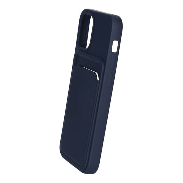 Silicone Case with Card Holder iPhone 12 Mini - Blue Blå