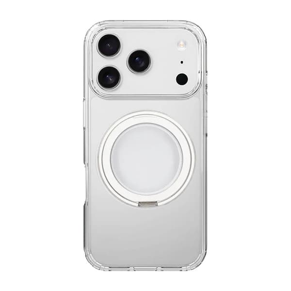 Mobilskal Roterande Magnet Stativ för iPhone 17 Pro - Klar Transparent
